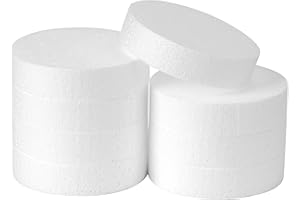 TFARC FOAM 4 Inch Foam Circles for 8-Pack 1 Inch Thick, Crafts, Polystyrene Circles for DIY Crafts School Supplies Decorations(White)