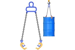 KACENRAY Chain Drum Lifter Barrel Lift Clamp 2000 lbs Capacity, Suitable for Blue Plastic and Metal Drums