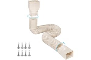 plusgutter Rain Gutter Downspout Extensions Flexible, Drain Downspout Extender,Down Spout Drain Extender, Gutter Connector Rainwater Drainage,Extendable from 21 to 68 Inches(1Pack, Limestone)