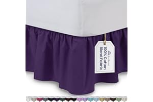 ShopBedding Ruffled Bed Skirt (Queen, Grape) 14 Inch Drop Dust Ruffle with Platform, Poly/Cotton Fabric, Available in All Bed Sizes and 16 Colors - Blissford