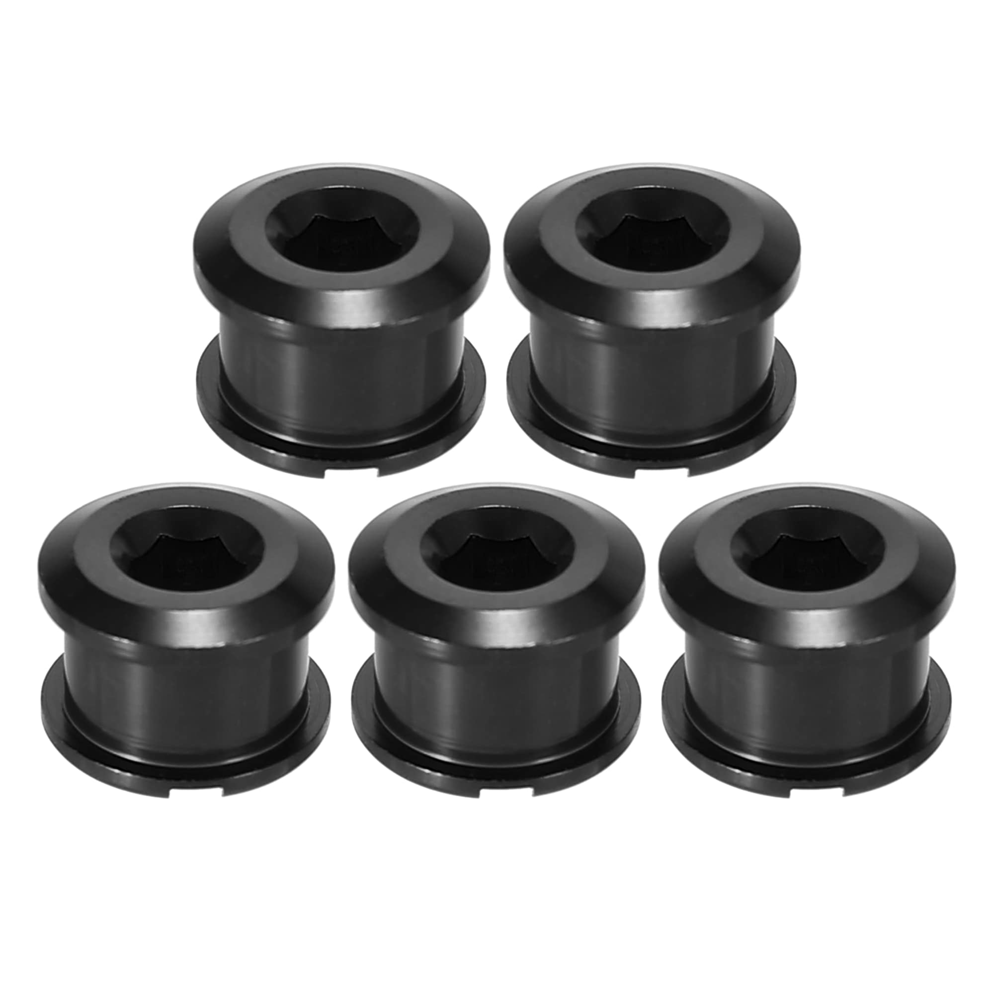 X AUTOHAUX 5pcs Black Chainring Nuts Road Bike Bicycle Chain Ring Bolts Nuts