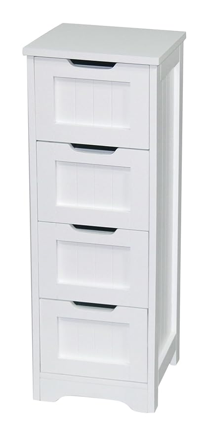 Aspect New Hampshire Slimline Chest Of Drawers Mdf White 34 X