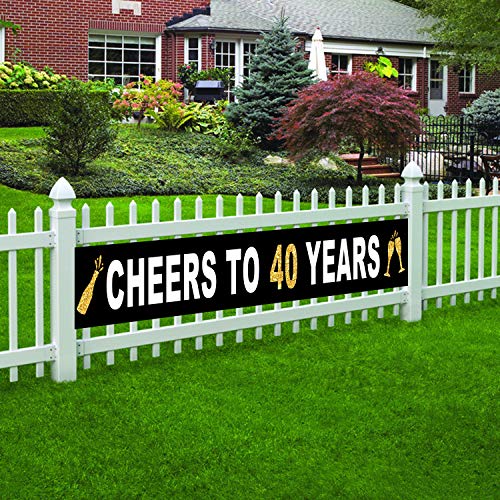 Large-Cheers-to-40-Years-Banner-Black-and-Gold-Forty-Birthday-Flag-40th-Birthday-Party-Outdoor-Decoration-98-x-16-feet