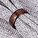 POYA 8mm Black Titanium Ring with Wood Inlay Domed Edges Comfort Fit Wedding Engagement Band