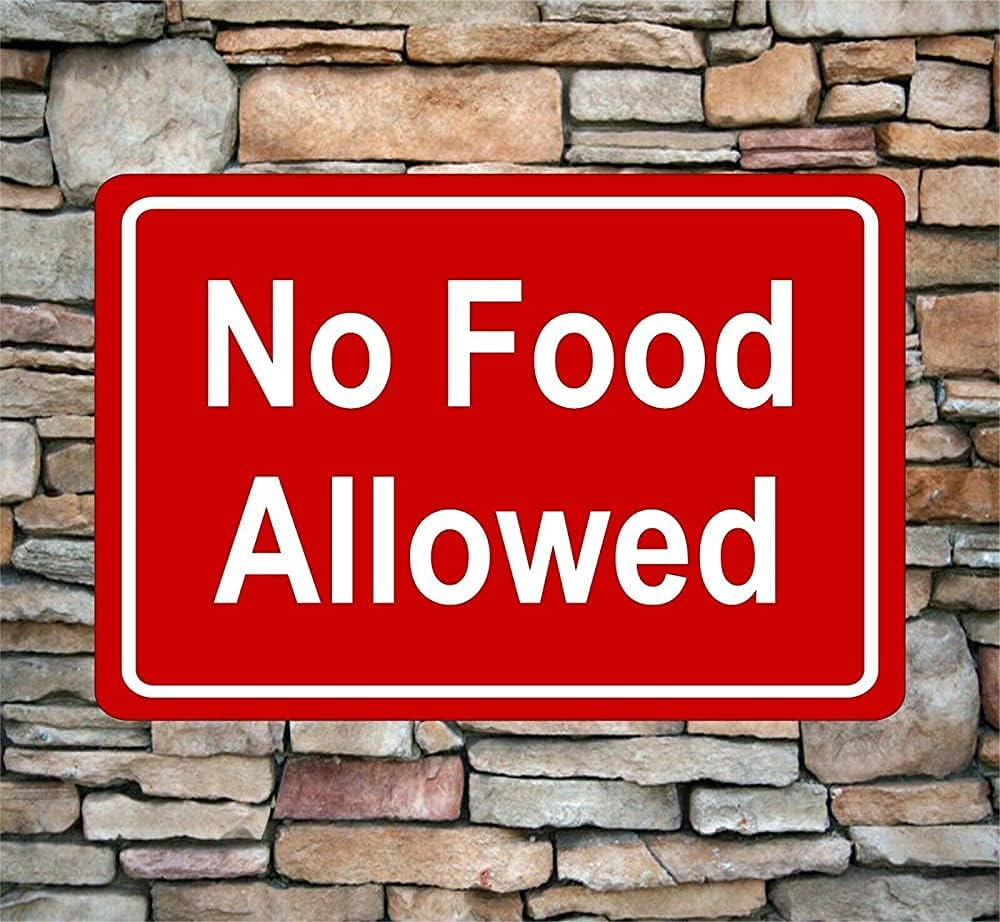 11.8x7.9 Inch New No Food Allowed Metal Sign Aluminum Indoor Outdoor Pick Color