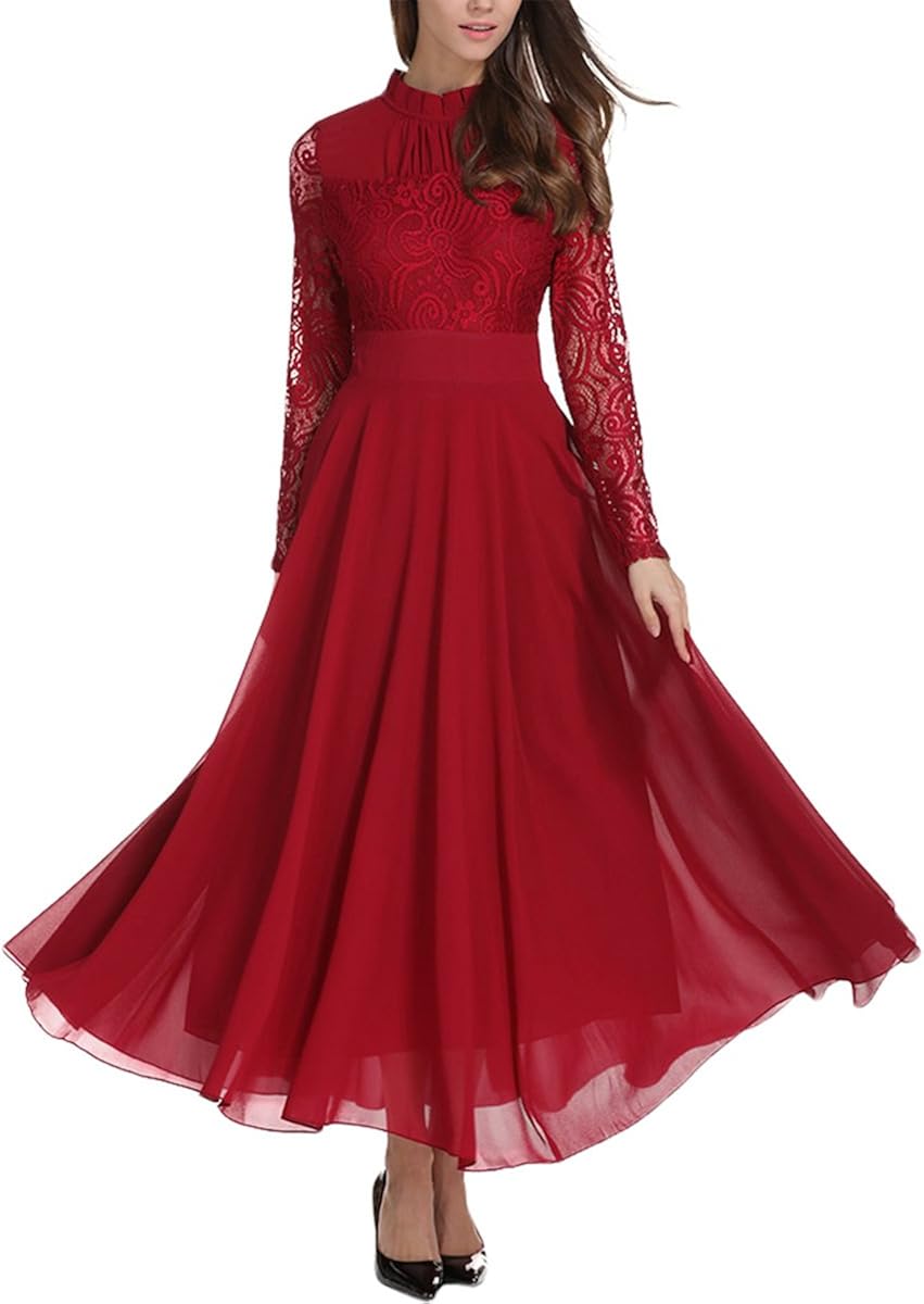 red flowy maxi dress