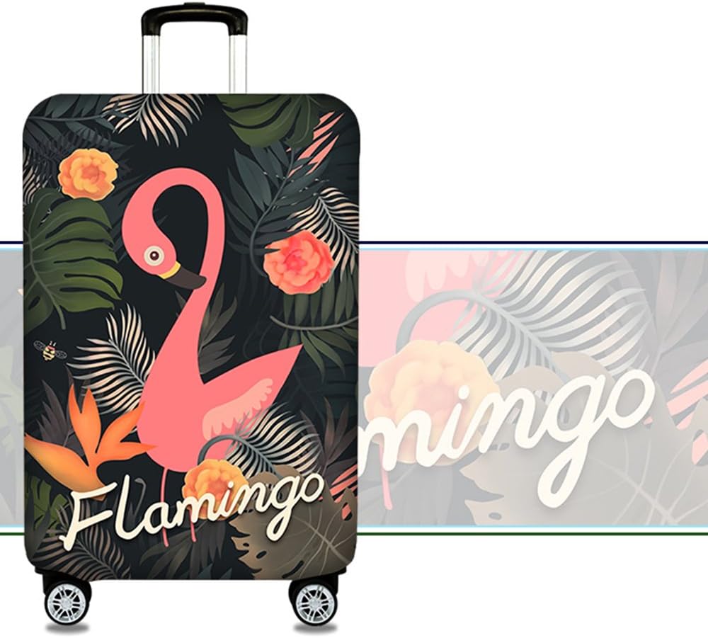 flamingo print suitcase