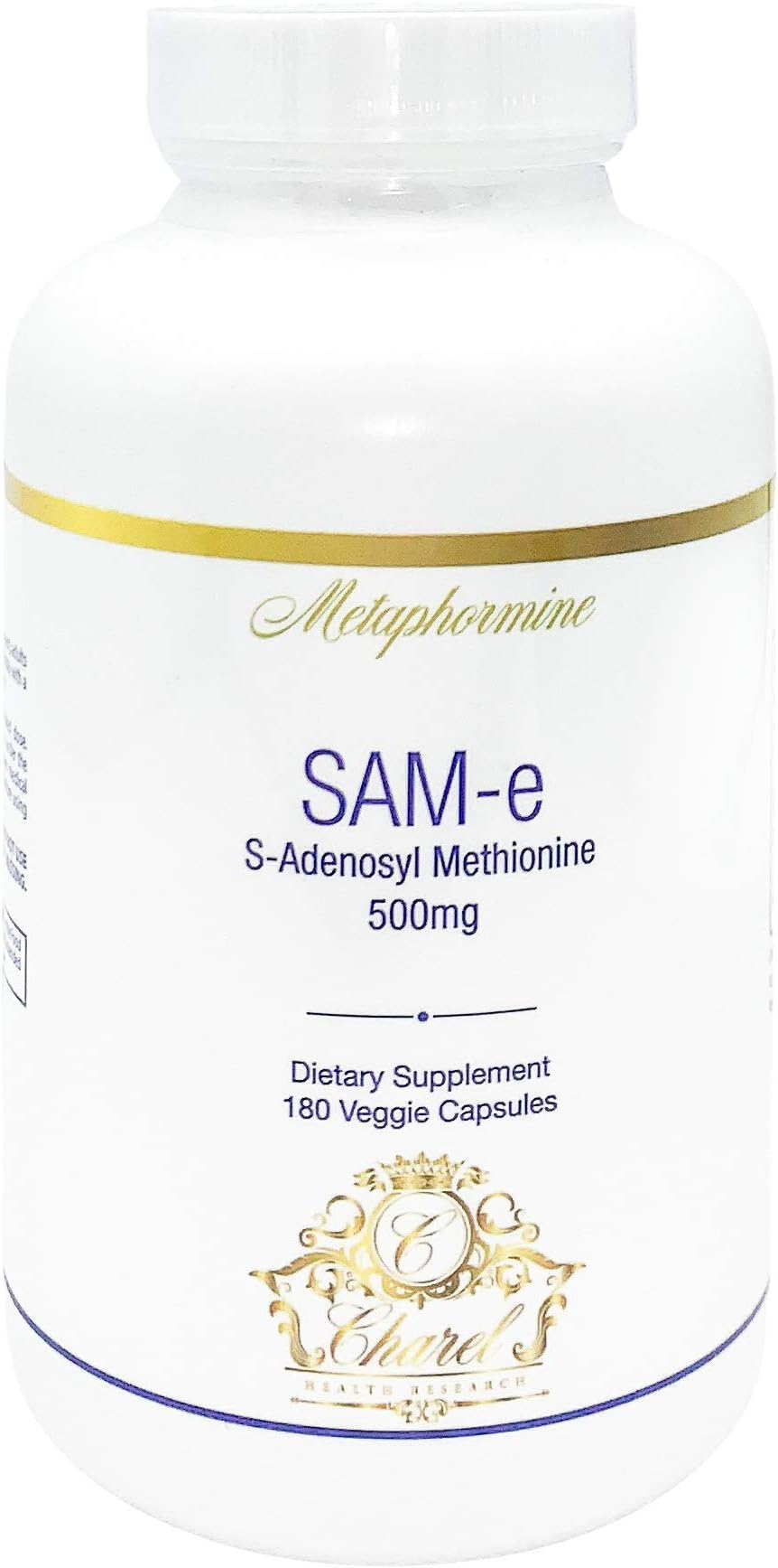 Advanced SAM-e Complete Supplement 500mg (S-adenosyl-L-methionine) - Complete Joint Support, Anxiety and Stress Relief - Non-GMO, Gluten Free 180 Capsules (90 Day Supply)