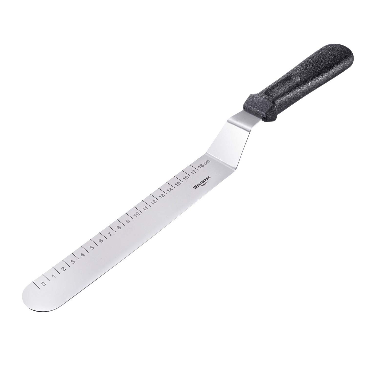 Westmark Angled Spatula, Measurements in cm, Length: 38.7, Stainless Steel/Plastic, Silver/Black, 30072270