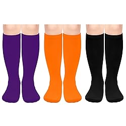 Girls Knee High Halloween & Soccer Socks - Orange