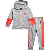 Reebok Baby Boys Pants Set - 2 Piece Toddler Play Wear Set with Jacket and Joggers for Boys or 2 Pack Tricot Jogger Pants, Size 12 Months, Medium Grey