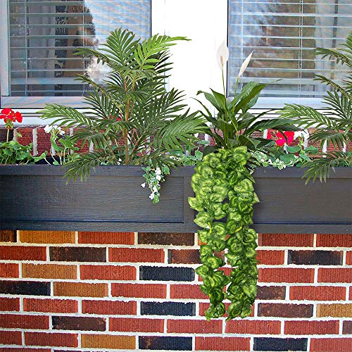 Artificial Palm Leaves Tree Plants Imitation Leaf Artificial Plants Green Greenery Plants Faux Fake Tropical Large Palm Tree Leaves Tree for Home Kitchen Party Flowers Arrangement Wedding Decorations