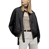 Bellivera Women's Oversized Faux Leather Jackets Retro Zip Up Casual Bomber and Biker Jackets for Spring Fall