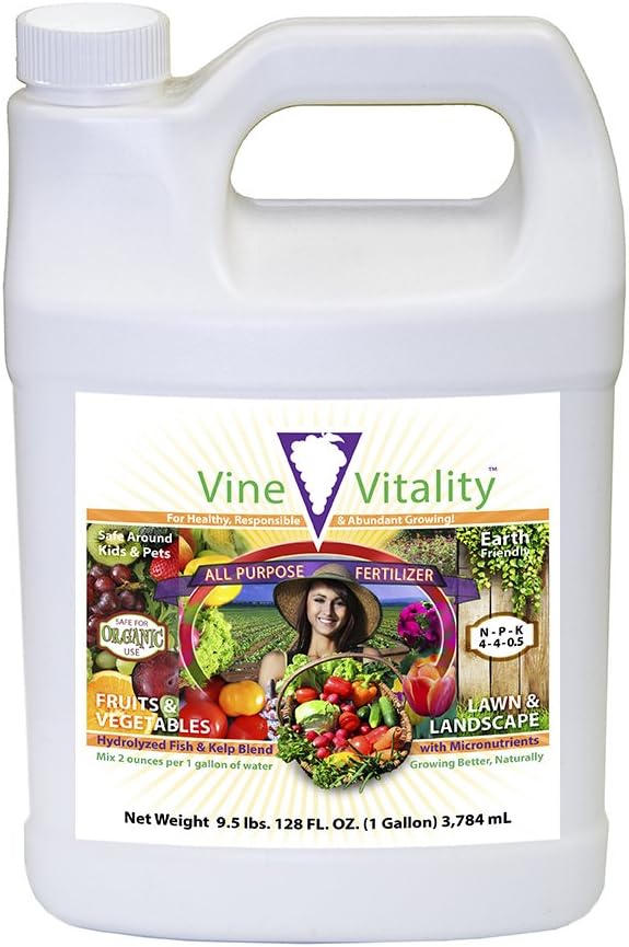 Vine Vitality All Purpose Fish & Kelp Liquid Fertilizer Concentrate, 1 Gallon