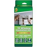 Duck Brand Winter Window Insulation Kit – Window Seal Rolled Shrink Film Covers Up to 15 3’ x 5’ Windows – Window Tape Includ