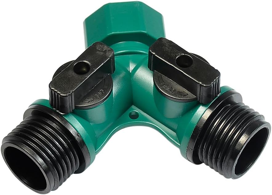 AIJING Hose Splitter, 2 Way Garden Hose Splitters Adapter Y Connectors Hose Valve Durable Adapter Fits for Outdoor Garden Backyard