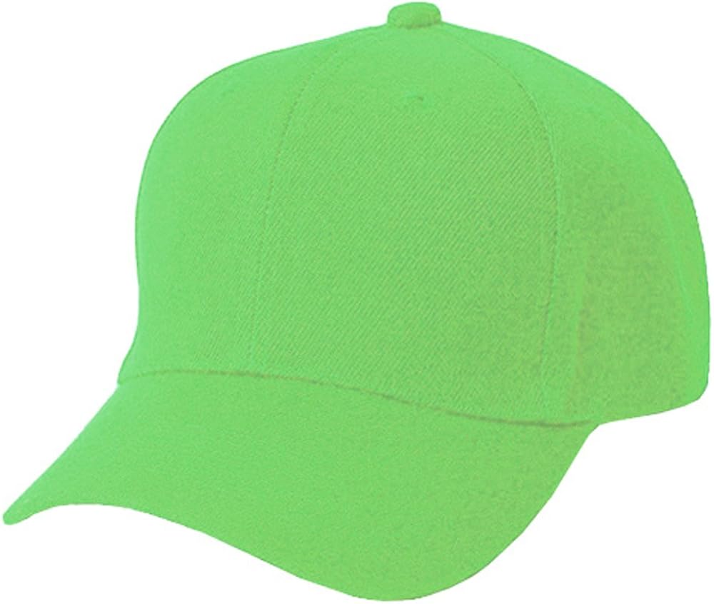 Unisex 6 Panel Plain Baseball Cap with Velcro Closure on