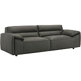 Coaster Buxton Living Room Leather Contemporary Sofa, Graphite 509504 | Seating capacity for up to 3 people, Full-foam back, Full-foam seat, Attached back cushions, Engineered wood