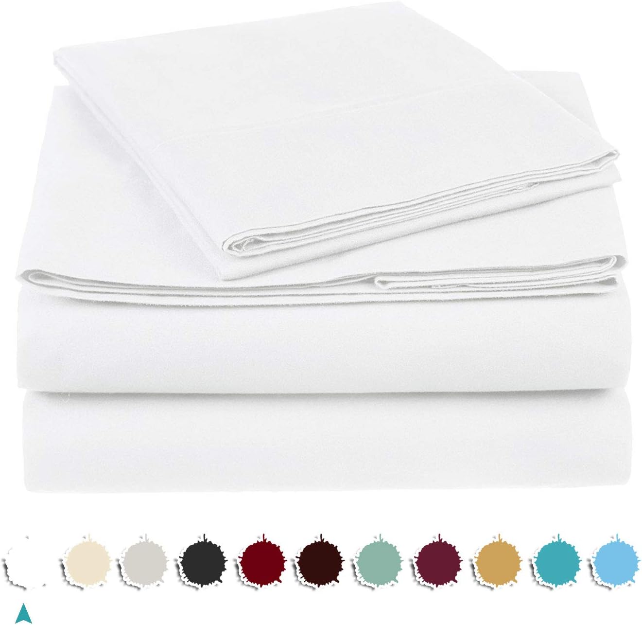 Louis Ultra Soft 100% Plush Egyptian Cotton 1000 TC Sheet Set, Lavish Italian Solid fits mattresses up to 21" deep Pattern - Solid, Color - White, Size - Cal-King.