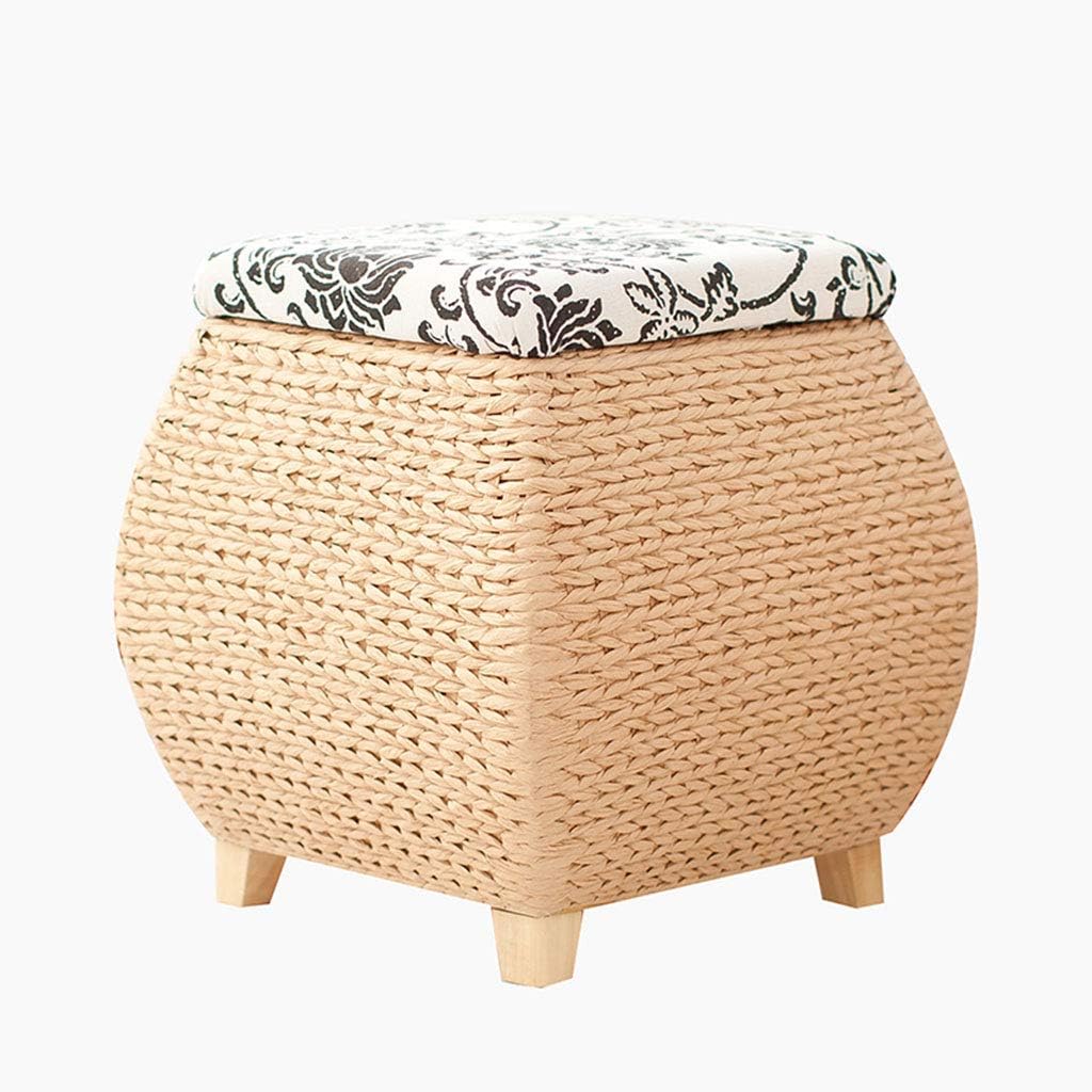 FCSFSF Ottoman Rattan Ottoman with Storage and Ottomans Foot Rest