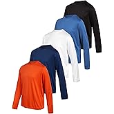 iXtreme Boys Long Sleeve Shirts - 5 Pack Lightweight Moisture Wicking Pullover T Shirt - Long Sleeve Athletic Shirts for Boys