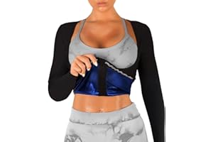 CEIUEO Sauna Suit for Women Sauna Shirt for Women Sweat Body Shaper Waist Trainer Top with Zipper