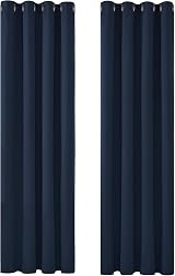Deconovo Eyelet Blackout Curtains Navy Blue 140x180 cm 2 Panels Thermal view 8