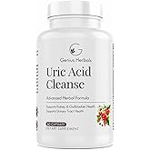 Genius Herbals Uric Acid Cleanse – Supports Kidney, Liver, Gallbladder & Urinary Tract Health, Advanced Herbal Formula - 60 Capsules