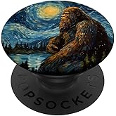 Funny Bigfoot Sasquatch Starry Night Van Gogh PopSockets Adhesive PopGrip