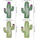 32 Pcs/31.2' (4 Pack) Fiesta Bachelorette Graduation Party Cactus Banner Garland Backgound String Cactus Glitter Green for Kids Birthday Summer Tropical Wedding Taco Cinco De Mayo Party Decor Favor