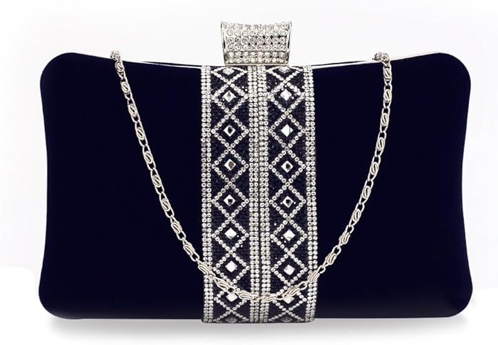 navy beaded clutch bag
