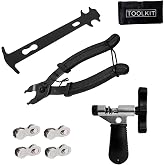 XSJMYYY-US Bike Chain Repair Kit, Breaker Set for 7-12 Speed Chains | Master Link Pliers, Wear Gauge, Pin Hook and Anti-Slip Handles. Supports Single-Gear Bicycle Maintenance