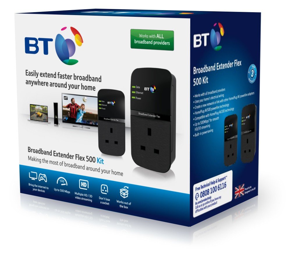 BT Broadband Extender Kit Increase Wifi Network Signal Range