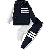 Klyatpxoen Size 2-6 Years Toddler Boys Clothes Color Blocking Hoodie and Casual Pants 2Pcs Kids Boys Fall Winter Outfits Set