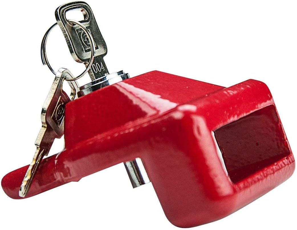 VULCAN Forged Steel Glad Hand Lock with Red Powder Coat and Two Keys: Automotive