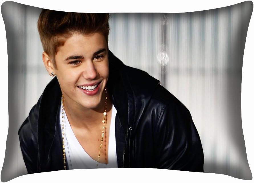 Custom Pillowcase Justin Bieber Soft Zippered Cushion Cover Two Sides 20x30 Inch