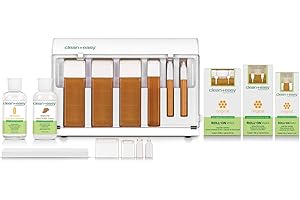 Clean + Easy Roll On Wax Kit (120V) - Complete Waxing Face and Body Hair Removal, Wax Roller Kit for Flawless Skin, Top Pick for Estheticians