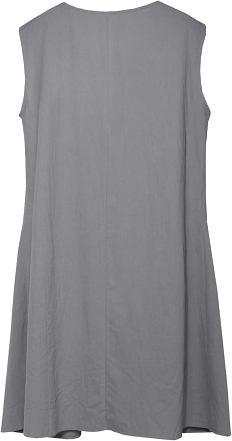 linen midi shift dress