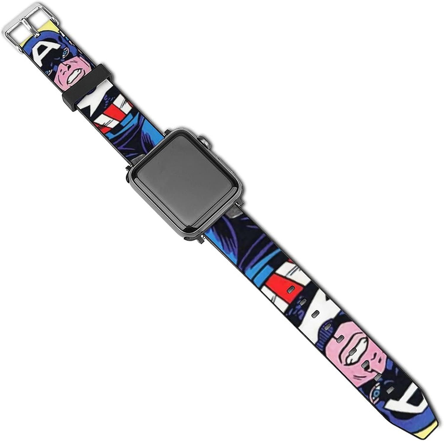 Captain America Apple Watch Band 44mm 42mm 40mm 38mm Leather Compatible iWatch Strap Compatible Apple Watch 5 4 3 2 1