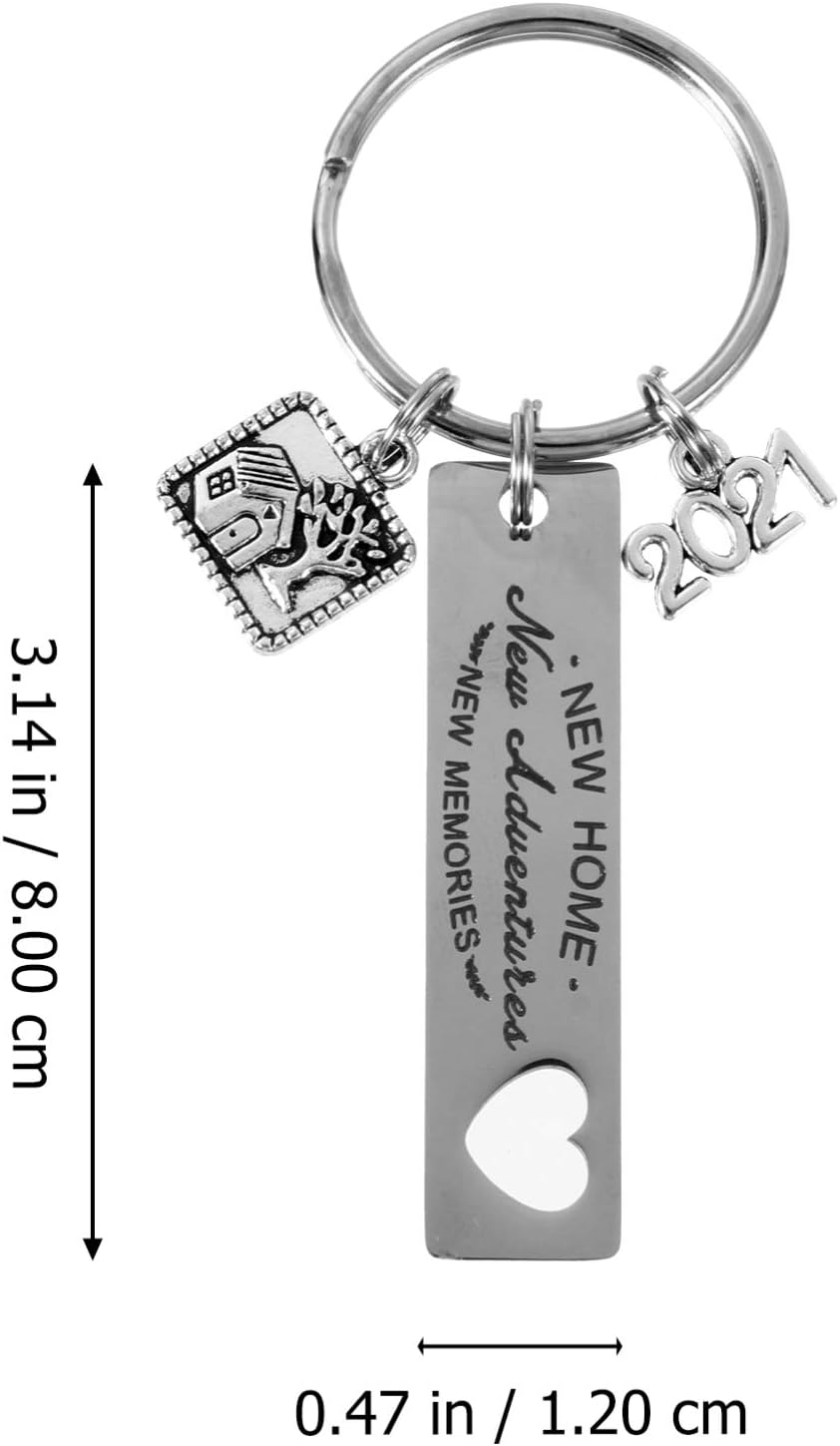 1pc New Home New Adventures Keychain 2022 Couple Keychain Memories Housewarming Homeowner House Keyring First Home Present For Husband and Wife - Image 4