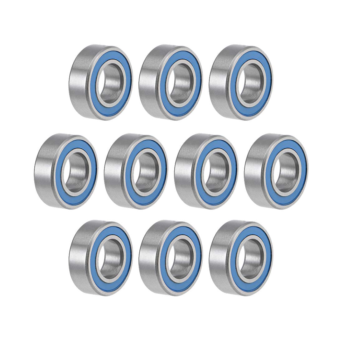 sourcing map MR126-2RS Deep Groove Ball Bearings 6mm Inner Dia 12mm OD 4mm Bore Double Sealed Chrome Steel Blue Seal Z2 10pcs