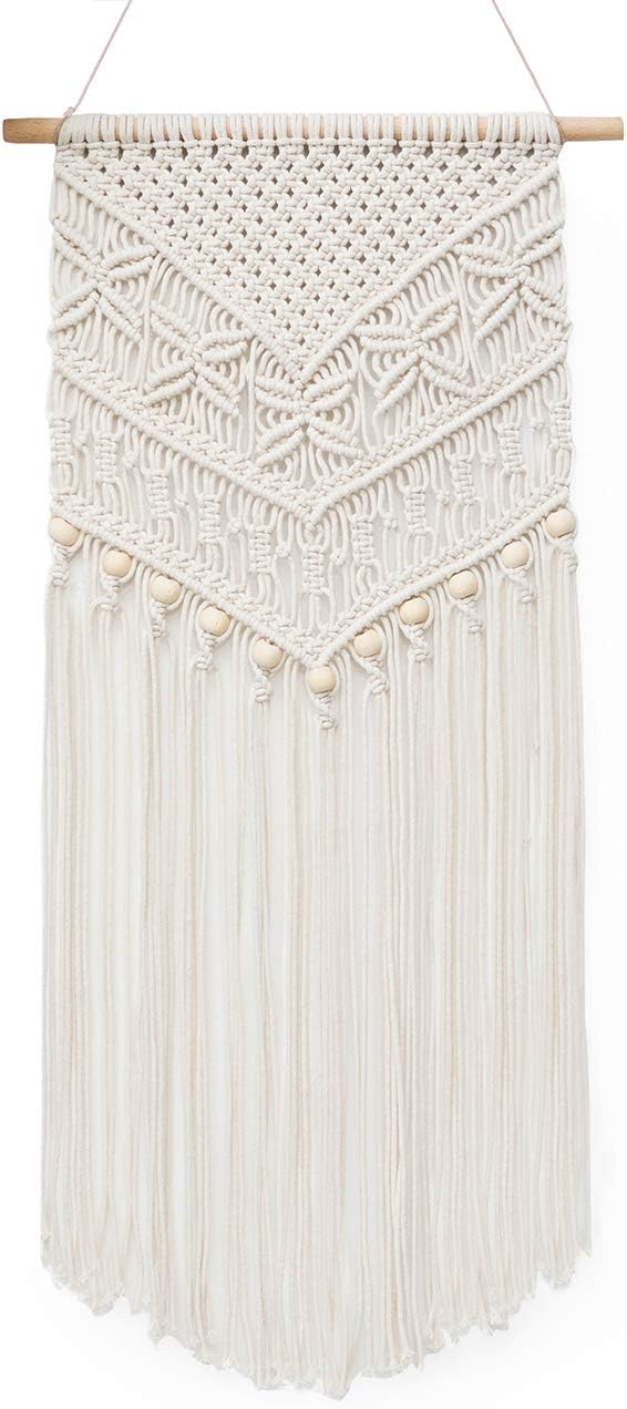 YXMYH Macrame Woven Wall Hanging - Boho Chic Bohemian Home Art Decor Apartment Dorm Room Decoration, 16" W x 33" L