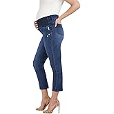 Savi Parker Maternity Jeans for Women, Straight Leg Elastic Under Belly High Waist Pant, Pregnancy Clothes for All Seasons