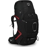 Osprey Aether Plus 70L Men's Backpacking Backpack, Black S-M | hiking pack, camping gear, overnight trail pack, Black color, S-M size