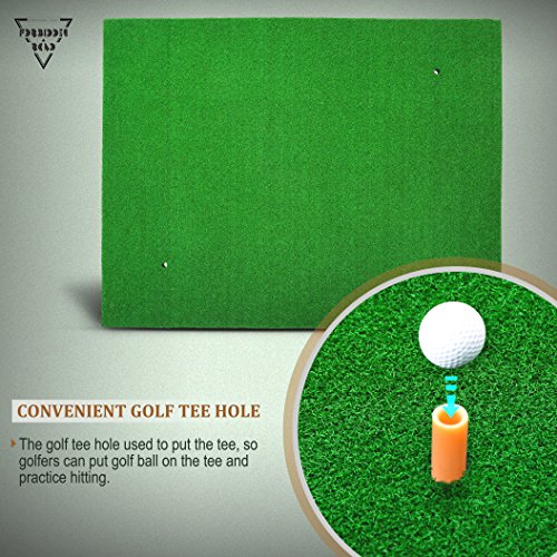 image for Forbidden Road Golf Practice Hitting Grass Mat with 2 Golf Tee Holes &