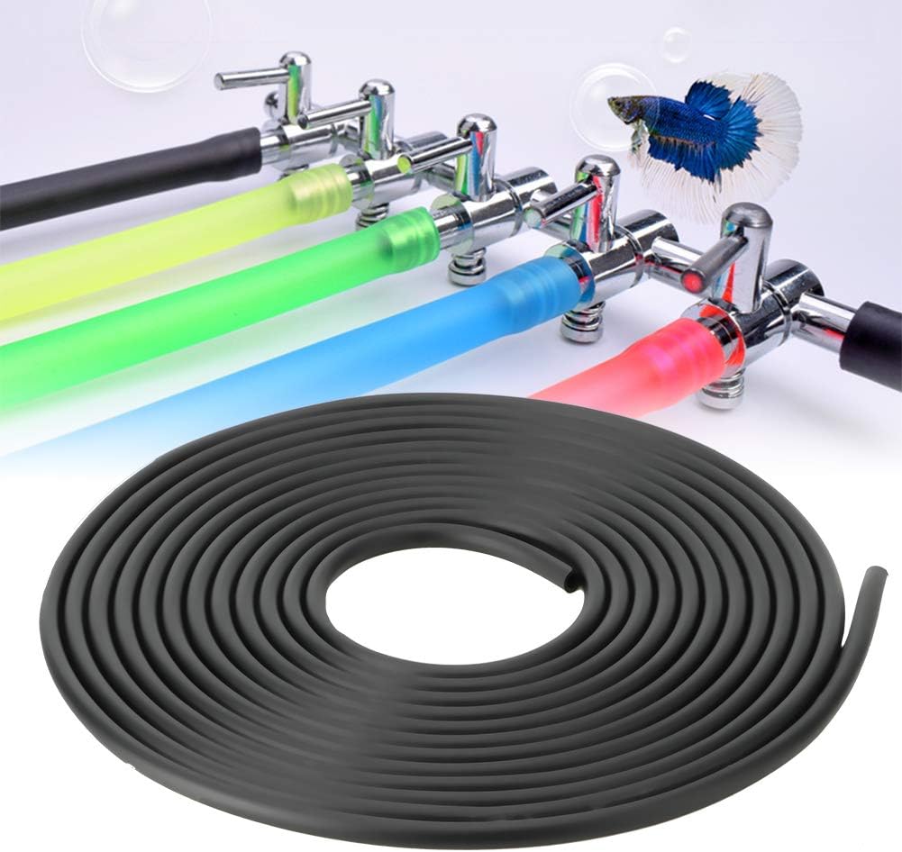 Aquarium Fish Tube Pipe Airline Air Pump 5m Aquarium Air Pump Tube Soft Silicone Oxygen Hose for Fish Tank(Black) - Image 3