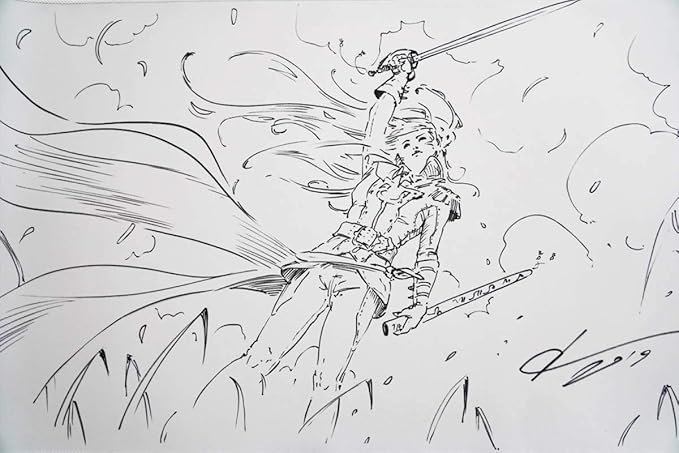 Amazon Mtg Johannesvoss 直筆イラスト サイン プレイマット 60 35 5cm スレイベンの守護者サリア Thalia Guardian Of Thraben 美術品複製原画 おもちゃ おもちゃ