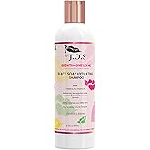 J'Organic Solutions Kids African Black Soap Shampoo - Hydrating, Sulfate-Free for Curly, Coily Hair, 8 oz