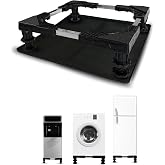 Mini Fridge Stand with Silicone Mat 24&times;24, Adjustable Heavy Duty Appliance Base with 4 Strong Sturdy Anti-Vibration Feet &amp; Shock Absorption for Washing Machine, Ice Maker, Refrigerator &amp; Wine Fridge, Durable Stainless Steel Frame