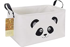 HUNRUNG Rectangle Storage Basket Cute Canvas Organizer Bin for Pet/Kids Toys, Books, Clothes Perfect for Kid Rooms/Playroom/S